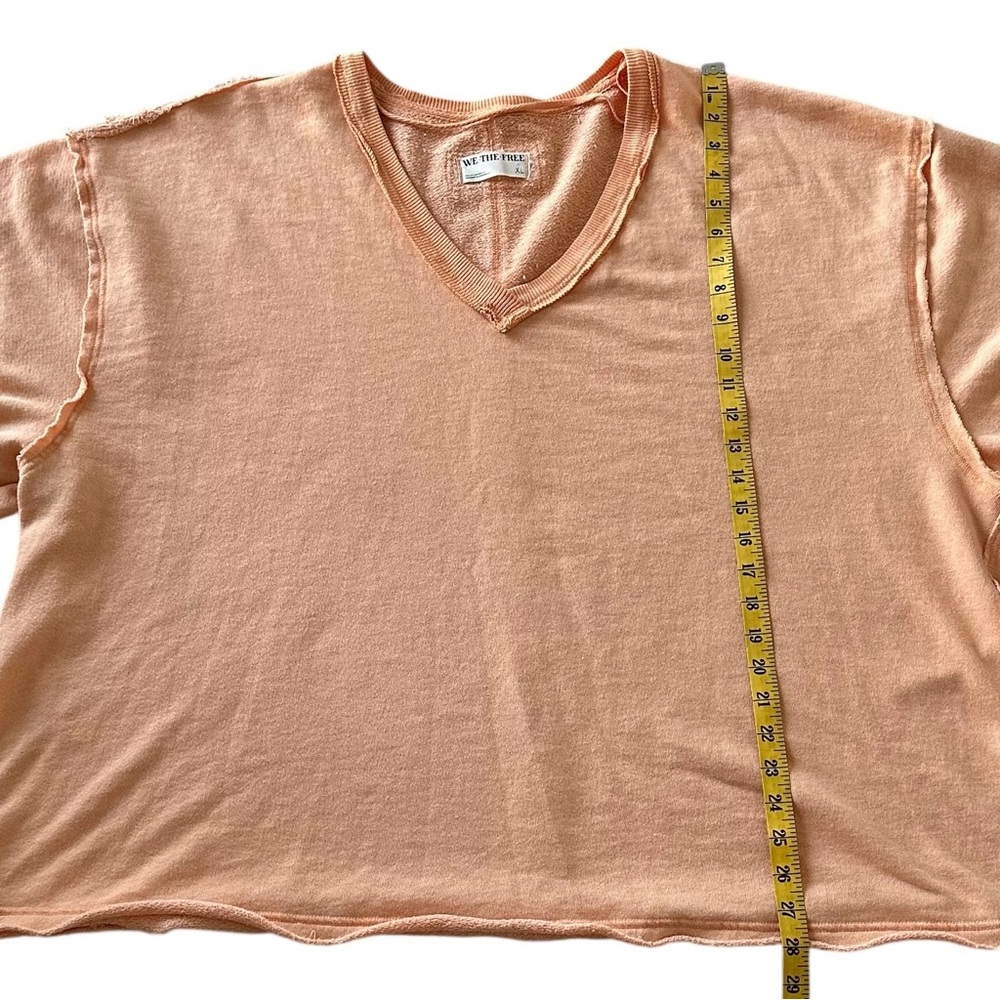 We The Free Oversized V‑Neck Sweatshirt in Peach - Picture 9 of 9